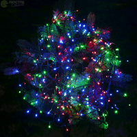 Гирлянда улица 100LED (RD07127) 10м. Диаметр Провода 3,3, С 10% Белыми Флеш Диодами, С Контролером На 220V И Возможностью Удлинения, Черный Провод, Кр