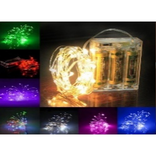 (НЕТУ) Гирлянда медная проволока 100LED (RD7112) 10м., USB, Серебряный Провод, RGB