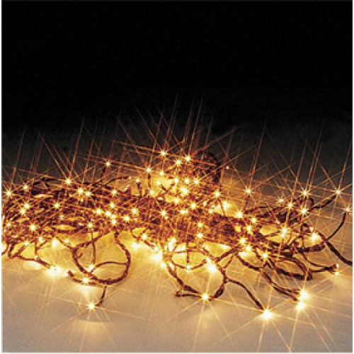 Гирлянда диод+флеш В-М, чёрный провод, 200LED (RD7169) 20м. Белый (теплый)