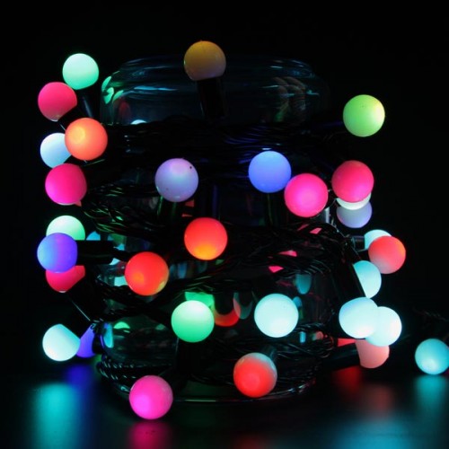 Гирлянда (RD-102) точка большая 300LED Провод - Черный,Цвет ламп Микс