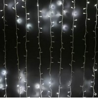 Гирлянда штора наружная 360LED 3х2м 220V + блок питания + 8 режимов + Хвостовая заглушка RD201 Цвет ламп-Синий (50)