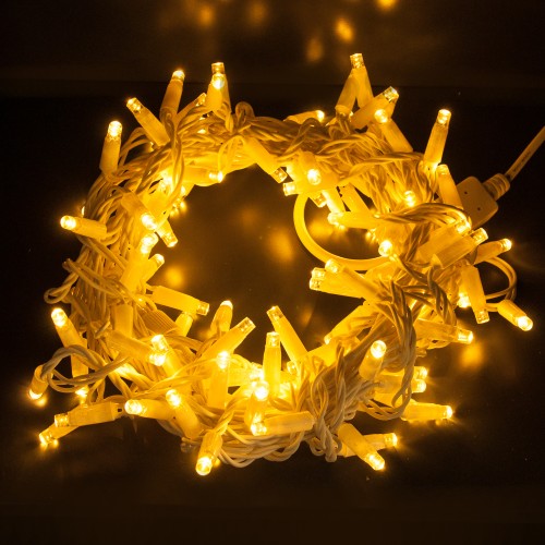 Гирлянда улица 100LED (RD7098) 10м (Ø 3,3) (флеш) (контрол.220V)+удлен. Провод-Белый, Цвет ламп-Синий (20)