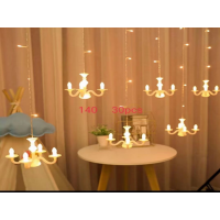 Гирлянда штора наружная 425LED 3х2.5м 220V + блок питания + 8 режимов + Хвостовая заглушка RD207 Цвет ламп-Тёплый (50)