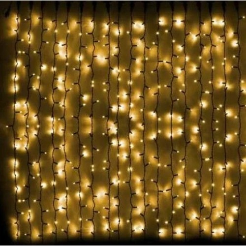 Гирлянда штора наружная 120LED (RD7124) 3,5х1м. Встроенный Вход, Выход, Диаметр Проволоки 3,3, Вспышка 10%, Белый Провод, Белая (Холодная)