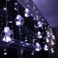 Гирлянда штора 400LED (RD9012) 20 шариков 8 см, ширина 6m,220v Цвет ламп-Микс (12)