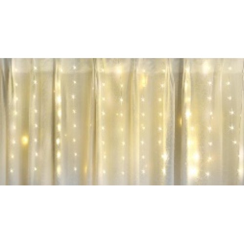 Гирлянда штора 150LED (RD9001) 3mх1m, 15LEDX10 сосулек (контрол.220V) с хвост. заглуш., Цвет ламп-Микс (100)