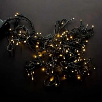 Гирлянда диод 100LED (RD9028) 9м. Белый (теплый), Черный провод