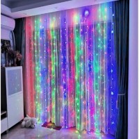 Гирлянда штора 150LED (RD9001) 3mх1m, 15LEDX10 сосулек (контрол.220V) с хвост. заглуш., Цвет ламп-Микс