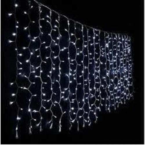 Гирлянда штора Улица 120LED (RD7093) Диаметр 3,3 Массив 357, 4х1м. С Контролером, Белый Провод, Белая (Теплая)