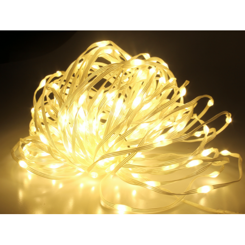 Гирлянда диод на проволке силикон 50м 500Led 8 Режимов IP44 для дом/улица освещения RD214 Цвет ламп-Белый (50)