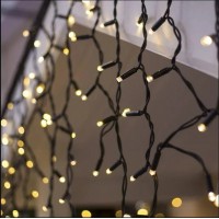 Гирлянда бахрома улица 120LED (RD7117) (Ø 3,3) 4м, 30/50/70см (флеш) Провод-Черный, Цвет ламп-Теплый (20)