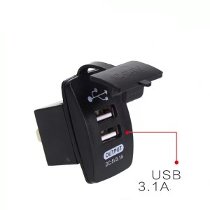 Врезная авто-мото зарядка 12-24V/3.1А водонепроницаемая Врезная авто-мото зарядка 12-24V/3.1А водонепроницаемая
