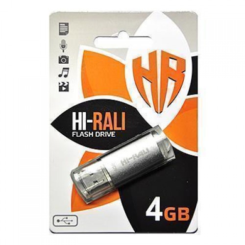 Накопичувач USB 4GB Hi-Rali Rocket серiя срібло