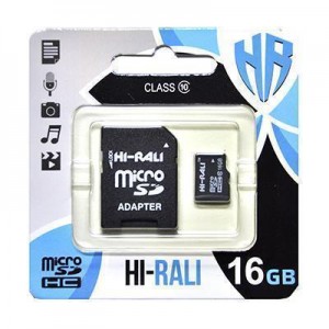 Карта пам'яти microSDHC 16GB class 10 Hi-Rali (з адаптером) Карта пам'яти microSDHC 16GB class 10 Hi-Rali (з адаптером)