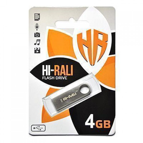 Накопичувач USB 4GB Hi-Rali Shuttle серiя срібло
