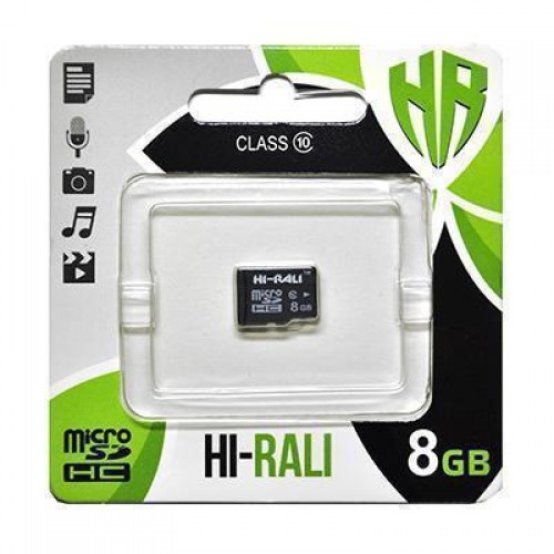 Карта пам'яти microSDHC 8GB class 10 Hi-Rali (без адаптерів)