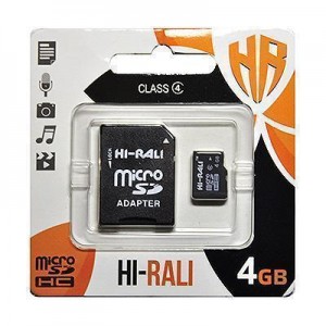 Карта пам'яти microSDHC 4GB class 4 Hi-Rali (з адаптером) Карта пам'яти microSDHC 4GB class 4 Hi-Rali (з адаптером)