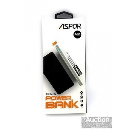 Power Bank Aspor- A325 5000mAh iQ (2USB/1A+2.0А)- чёрный