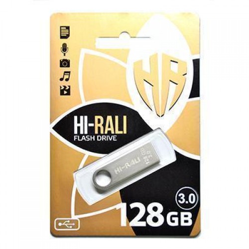 Накопичувач 3.0 USB 128GB Hi-Rali Shuttle серія срібло