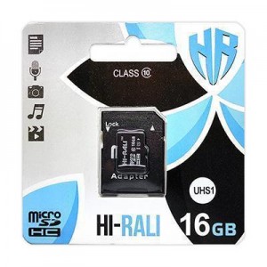 Карта пам'яти microSDHC (UHS-1) 16GB class 10 Hi-Rali (з адаптером) Карта пам'яти microSDHC (UHS-1) 16GB class 10 Hi-Rali (з адаптером)