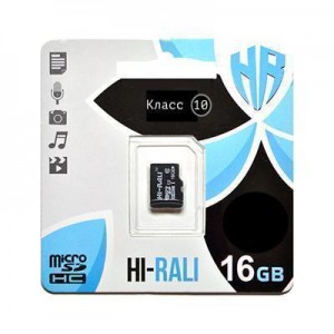 Карта пам'яти microSDHC 16GB class 10 Hi-Rali (без адаптерів) Карта пам'яти microSDHC 16GB class 10 Hi-Rali (без адаптерів)