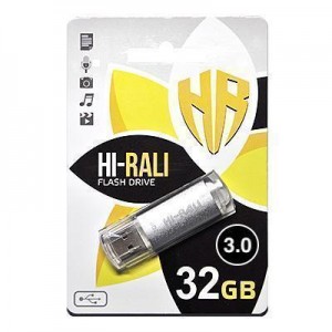 Накопичувач 3.0 USB 32GB Hi-Rali Rocket серiя срібло Накопичувач 3.0 USB 32GB Hi-Rali Rocket серiя срібло
