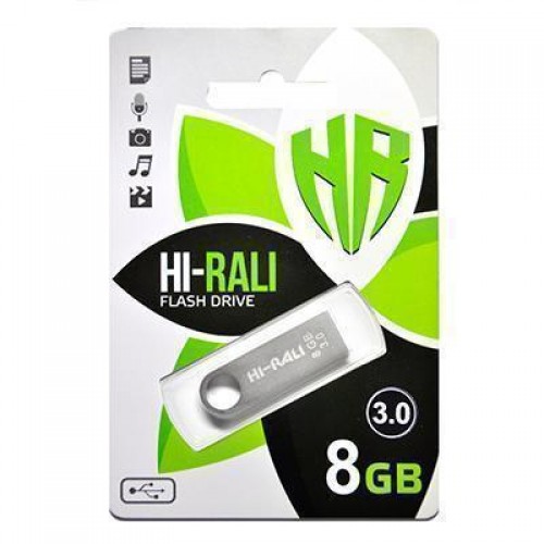 Накопичувач 3.0 USB 8GB Hi-Rali Shuttle серiя срібло