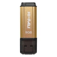 Накопичувач USB 8GB Hi-Rali Stark серiя золото Накопичувач USB 8GB Hi-Rali Stark серiя золото