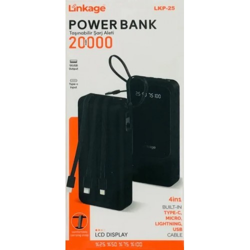 Універсальна мобільна батарея Power bank LINKAGE LKP-25 20000mAh