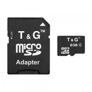Карта памяти microSDHC 8GB Class 4 T&G (с адаптером)