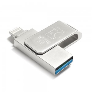 Накопитель 3.0 USB + Lightning 256GB T&G металлическая серия 008