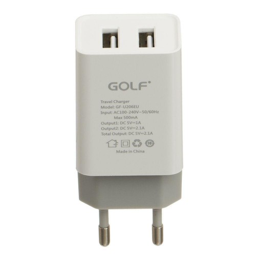 Сетевое Зарядное Устройство Golf GF-U206 2 USB