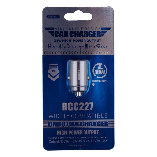 Авто Зарядное Устройство Remax RCC227 18w QC 3.0