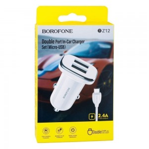 Автомобільний Зарядний Пристрій Borofone BZ12 2.4A Micro 2 USB