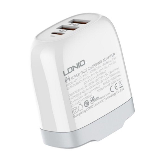 Мережевий Зарядний Пристрій LDNIO A3511Q 65W Type-C - Type C