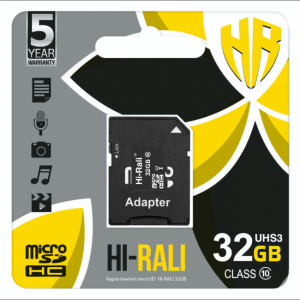 Карта Пам'яті  Hi-Rali MicroSDHC 32gb UHS-3 10 Class & Adapter