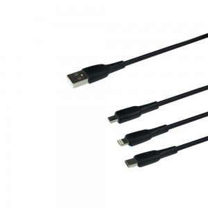 Кабель USB Borofone BX71 3-in-1 IP+Type-C+Micro