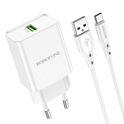 Мережевий Зарядний Пристрій Borofone BN5 18W QC3.0 Type C