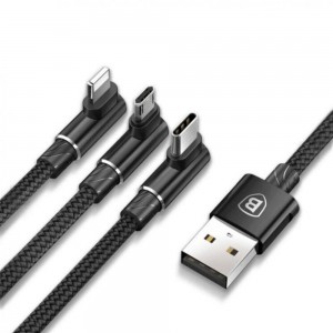 Кабель Baseus MVP 3-in-1 USB to Micro / Lightning / Type-C 3.5A 1.2m CAMLT-WZ