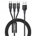 Кабель Baseus Rapid 3-in-1 USB to Micro / Lightning / Type-C 3.5A 1.2m CAJS0000
