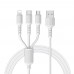 Кабель USB Borofone BX16 3-in-1 Easy IP+Micro+Type-C М'ята упаковка