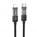 Кабель USB Hoco U116 Transparent PD27W LED Indicator Type-C to Lightning 1.2m