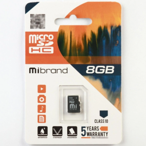 Карта Пам'яті Mibrand MicroSDHC 8gb 10 Class