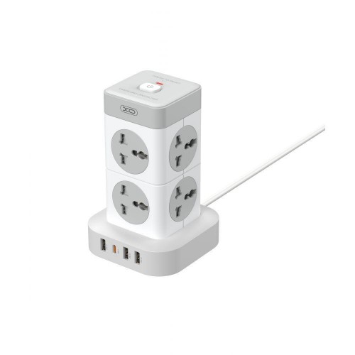 Мережевий Подовжувач XO WL21 Tower Shaped 8AC socket+3USB-A+1USB-C 2m М'ят.упак.