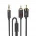 Кабель Aux Hoco UPA28 AUX 3.5 to dual RCA 1.5m