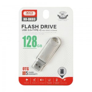 USB флеш-накопичувач XO DK03 USB3.0+Type C 128GB м`ята упаковка