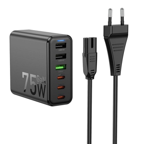 Мережевий Зарядний Пристрій Hoco C133A 3USB/3USB-C QC/PD 75W