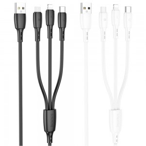 Кабель USB Borofone BX71 3-in-1 IP+Type-C+Micro