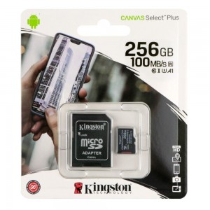 Карта Пам'яті Kingston Canvas Select Plus microSDXC (UHS-1) 256gb 10 Class & Adapter
