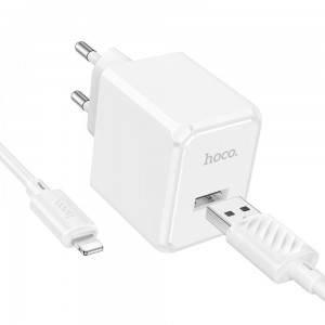 Мережевий Зарядний Пристрій Hoco CS11A 1USB 2.1A+USB to Lightning